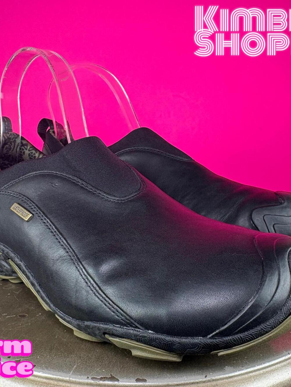 Merrell Smooth Black Leather Waterproof Slip-On Shoe US 7.5 UK 5 EU 38